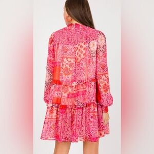 Fate Pink and Red Long Sleeve Dress